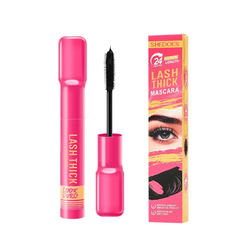 Mascara Waterproof Lengthening Silk Fiber Curling Eye Makeup for Long-Lasting Volume and Definition